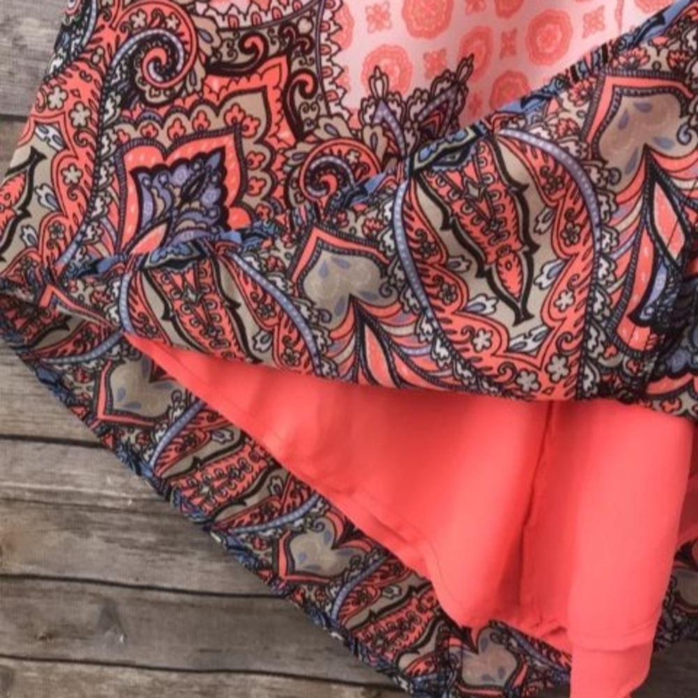Pink & Orange Sleeveless Lightweight Reversible Top Size M By Three Of Hearts - Picture 5 of 7